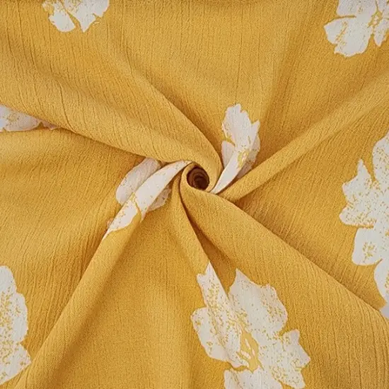 1 Yard Mustard Gold Rayon Crinkle Apparel Fabric 50/52 inches Width {1}