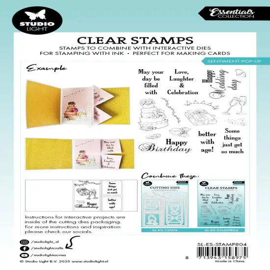 Studio Light Essentials Clear Stamps-Turning Pop-Out {3}