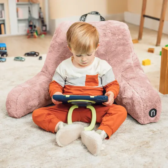 Nestl Fur Reading Pillow with Laptop Lap Desk Peach Beige {3}