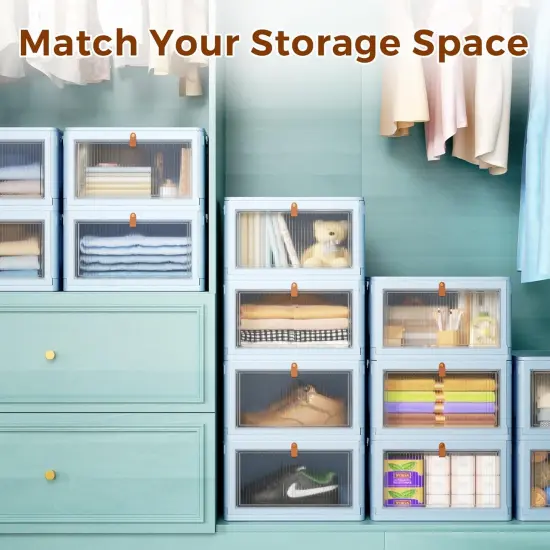 4 Tier Stackable Plastic Storage Bins with Lid and Wheels {5}