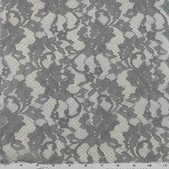 1 Yard Grey Lace Nylon Apparel Fabric58/60" Wide Soft Lightweight Material {2}