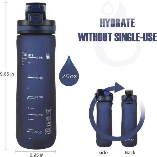 Sports Water Bottles 20 Oz - Fast Flow (Blue) {2}