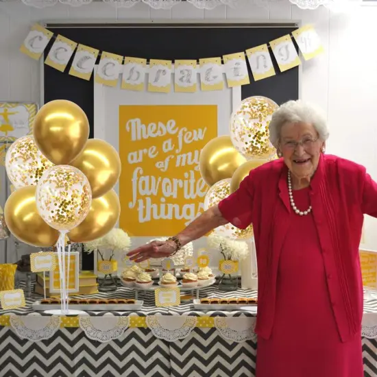 4 Set Gold Balloon Centerpieces for Table, Balloon Stand Kit {5}