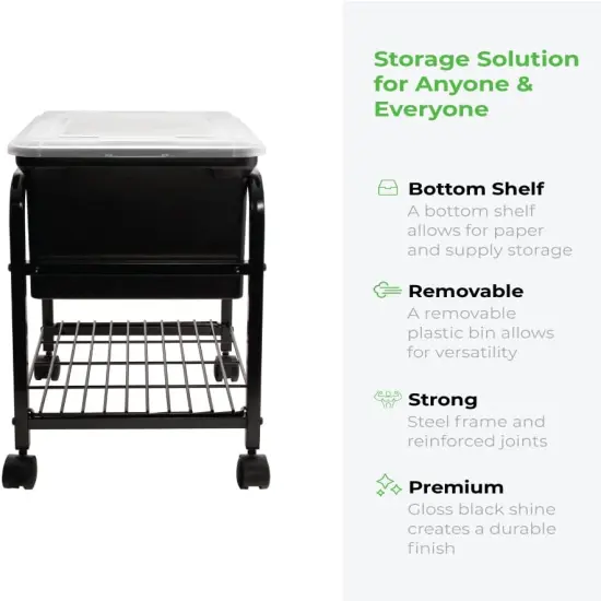 Hanging Rolling File Cart with Clear Lid {3}