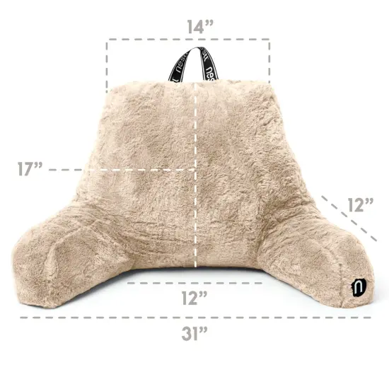 Nestl Fur Reading Pillow with Laptop Lap Desk Linen {5}