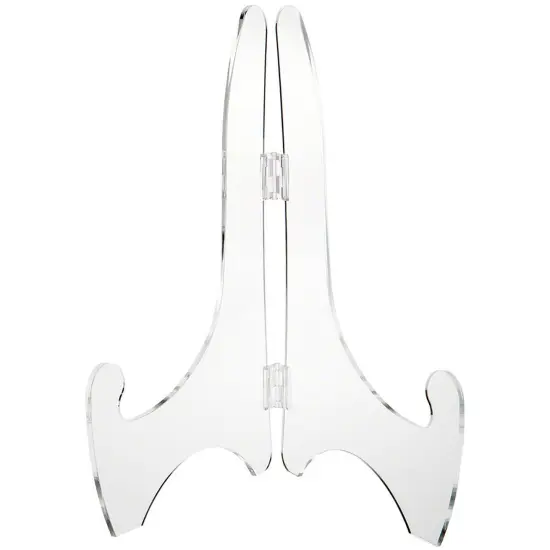 Plymor Clear Acrylic Adjustable Folding Display Easel, 12" H x 8" D (For 18" Plates) {2}