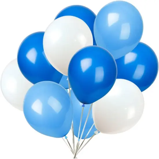 White Blue Light Blue Balloons,100 Pack 12 Inch Latex Balloons {1}