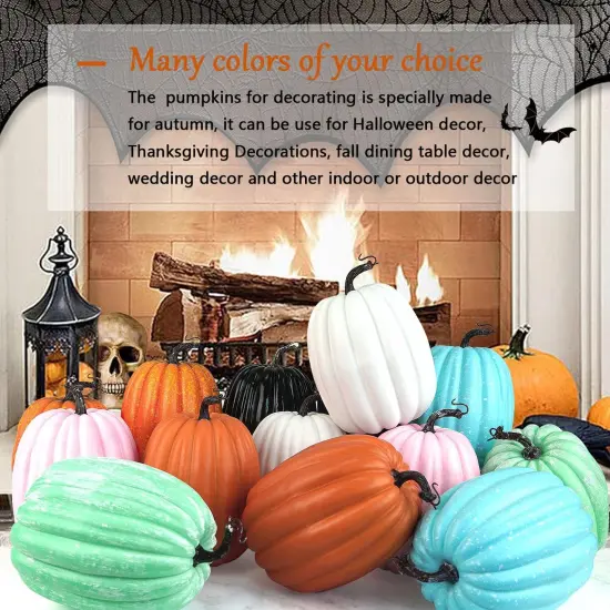 8 Inch Large Artificial Pumpkins, 2PCS White {4}