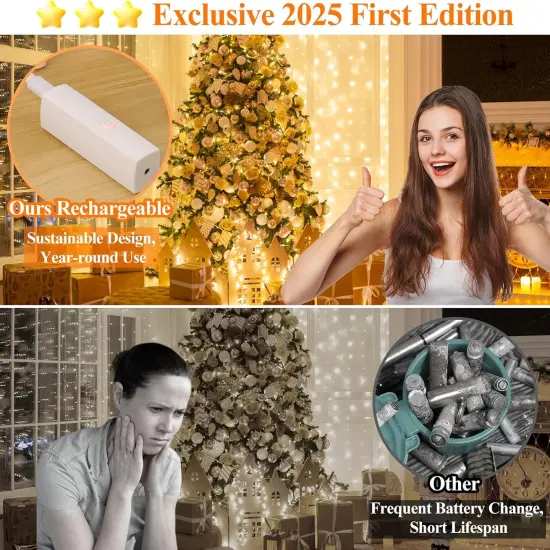 1 Pack Rechargeable Fairy Lights (6FT, Warm White) {2}