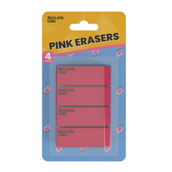 Classic Pink Erasers &ndash; Non-Toxic &ndash; 4 Count &ndash; 48 Sets {1}