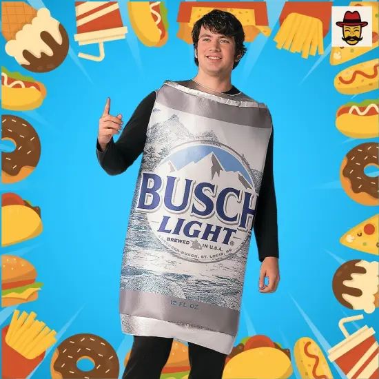 Busch Light Beer Can Costume Foam Tunic Photo Print Funny Adult Halloween Party Outfit {6}