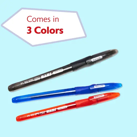 BAZIC Jetz 1.4 mm Tip Asst. Color FUSE Tech Ink Pen w/ Cushion Grip (5/Pack) {5}