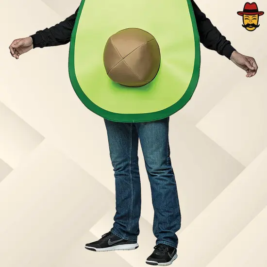 Avocado Adult Costume Funny Green Fruit Tunic with Seed Halloween Party Outfit {6}