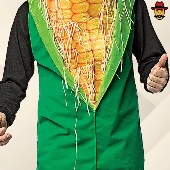 Adult Corn on the Cob Costume Halloween Food Tunic Funny Vegetable Party Outfit {4}
