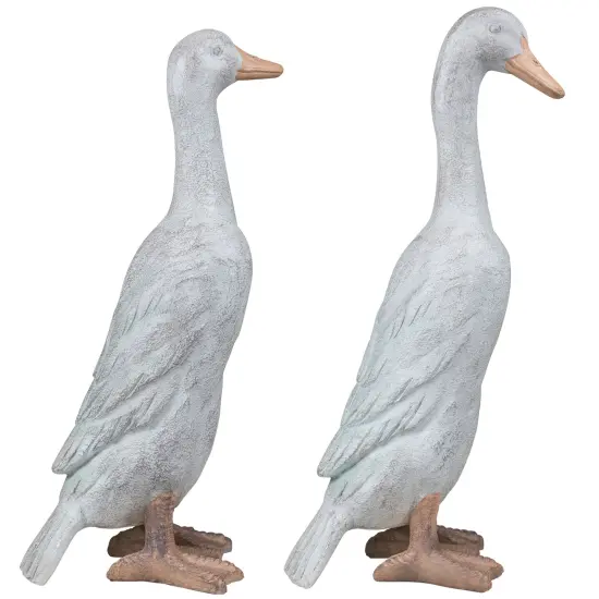 Northlight Ducks Outdoor Garden Statues - 17.25" - Set of 2 White {5}