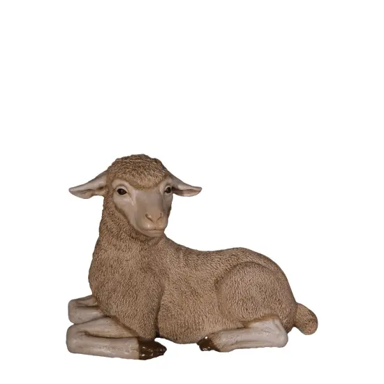 Resting Baby Merino Lamb Life Size Statue {1}