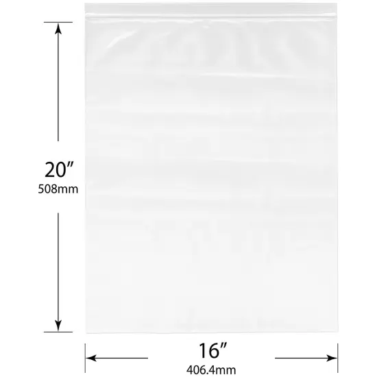 Plymor 16" x 20", 6 Mil Industrial Duty Zipper Reclosable Plastic Bags {3}