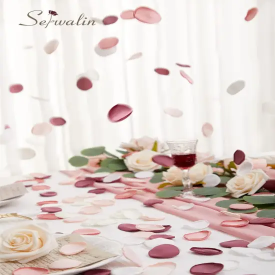 300Pcs Silk Pink Rose Petals Artificial Flower Petals for Wedding, Peach Pink Petals Bulk for Anniversary Decor,Party Romantic Decorations {4}