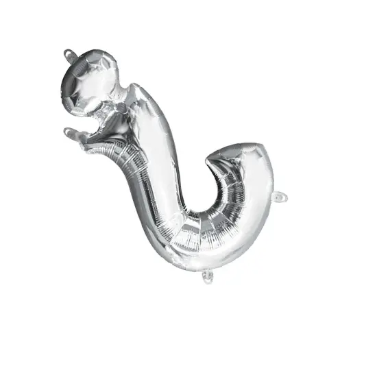 Anagram&reg; 16" Silver Question Mark Balloon Air Fill Only Foil Mylar {4}