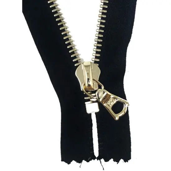 Zipper &ndash; Black 6MM Brass Teeth Closed Bottom 7" {2}