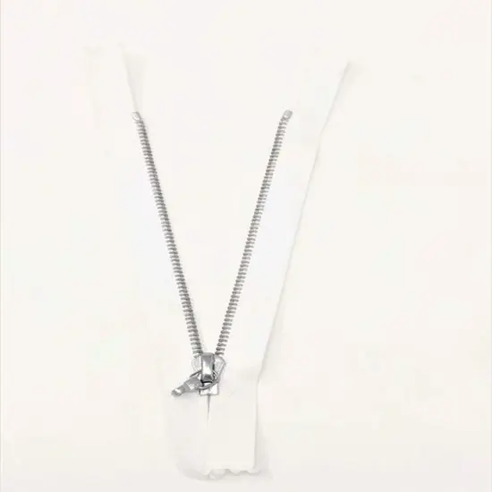 Zipper &ndash; White 4MM 4.5" Nickel Non-Separating, Closed for Pants, Shorts, Sleeves, and More {3}