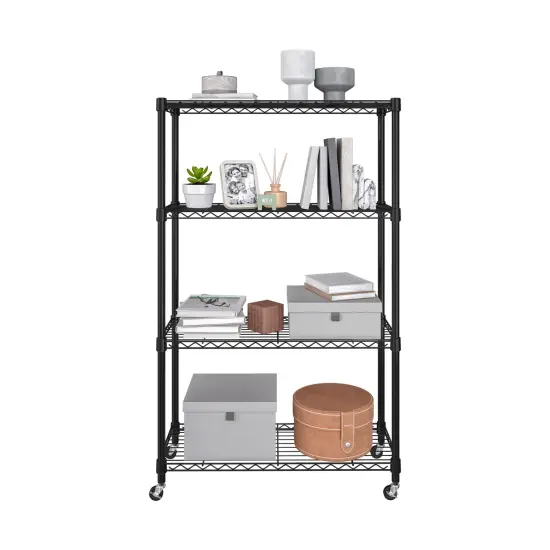 Seville Classics 4-Tier NSF Steel Wire Shelving Unit, 36" W x 14" D x 56.25"H White {3}