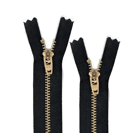 Black Brass Zipper Closed Bottom 4 to 9 Inch Options {2}