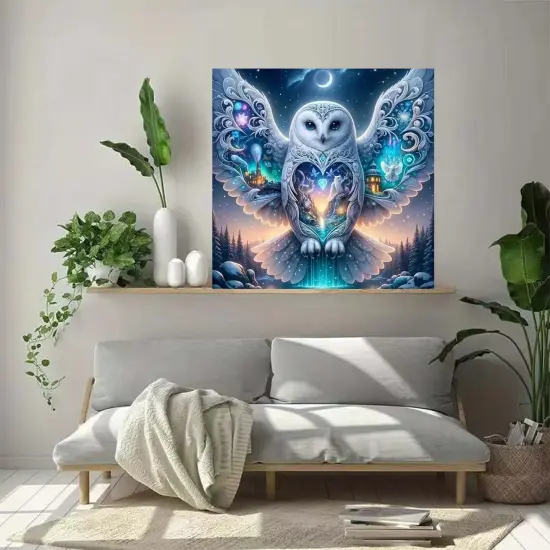 Owl Diamond Painting Kits for Adults-Starry Moon Diamond Art Kits for Adults, 5D Diamond Painting Kits Owl Castle for Adults,DIY Full Drill Paint with Diamond,Home Wall Decor 12 X 12inch {2}