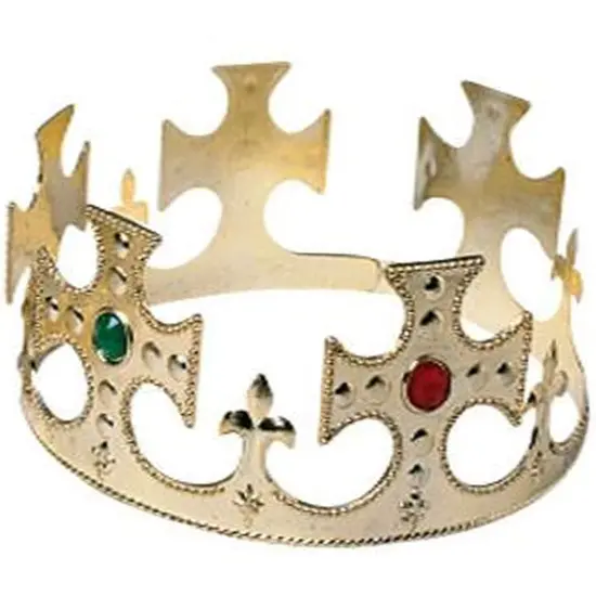 King Gold Crown with Plastic Jewels {3}