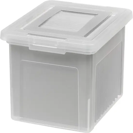 IRIS USA Plastic File Boxes With Lids for Letter/Legal File, Clear 35 Qt. 1 Pack {1}