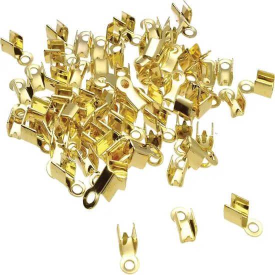 The Beadsmith Connector with Prong &ndash; Fold Over End Caps for Rattail, Leather, Suede, Lace, Ribbon, Cord, Ball Chain & Other Stringing for Jewelry Making {1}