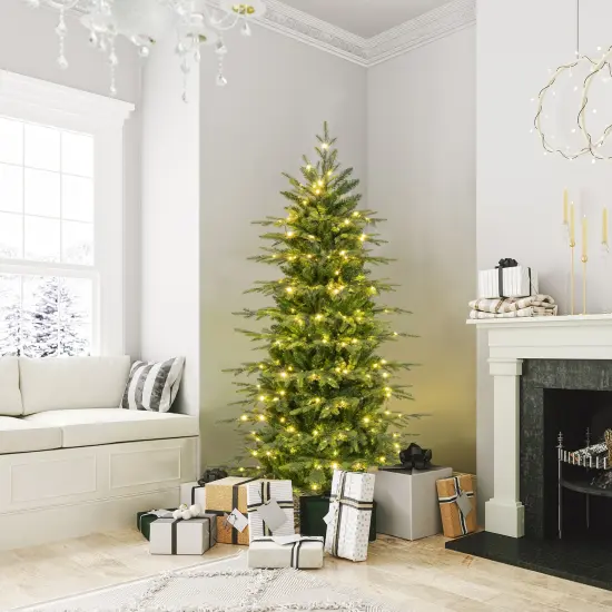 Pre-Lit Artificial Christmas Tree with Warm White LED Lights {2}