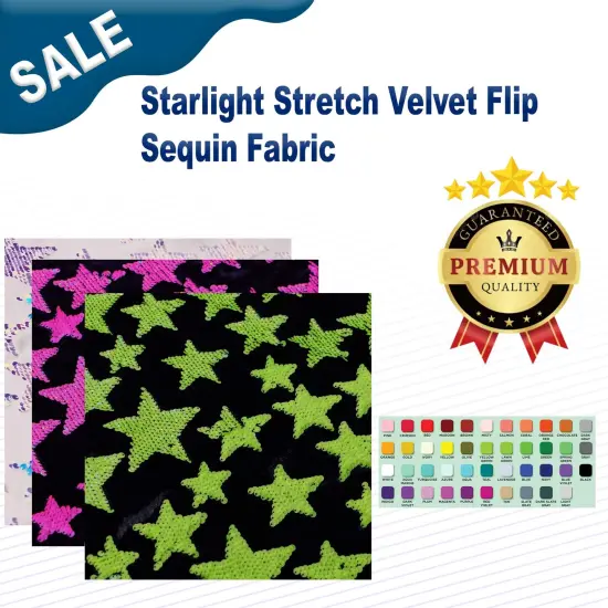 Starlight Stretch Velvet Flip Sequin Fabric Black/Cool Ir {2}