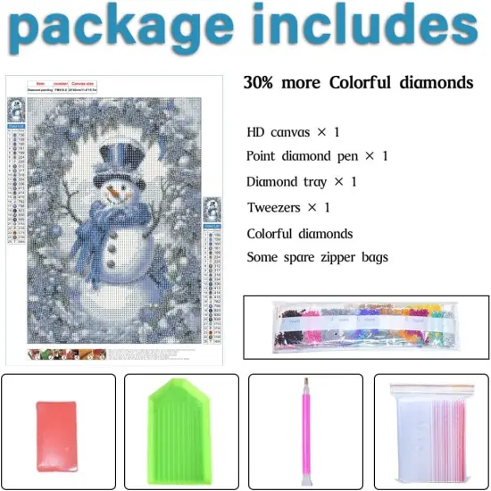 Snowman Diamond Art Painting Kits for Adults & Kids Beginner {5}