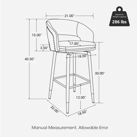 Set of 2/4 Mid-Century Modern 40.5"H Faux Leather Bar Stools with Nailhead Trim {8}