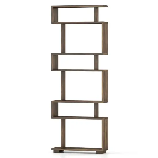 6-Tier Bookcase with Anti-Tipping Kit Black {7}