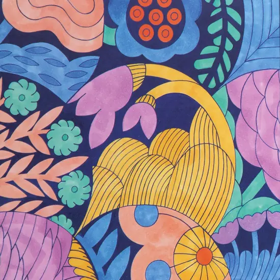 eeBoo Piece & Love: Artist Sketchbook - Cecilia's - 80 Pages, 9.5 x 7.5" Hardcover Spiral Book, 160 GSM, 108 LBS Drawing Paper, Abstract Floral Cover {7}