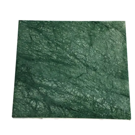 Green Marble "C" Table With Grey Metal Frame-24 Inch Height {5}