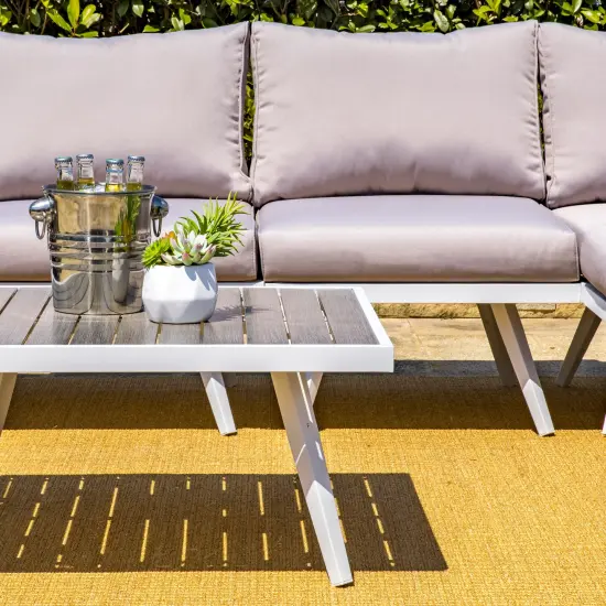 Outdoor Aluminum Sectional Sofa Set with Cushions {3}