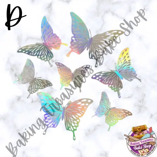 Holographic Butterfly Stickers, Butterfly Waterproof Transparent Decorative Decals {5}