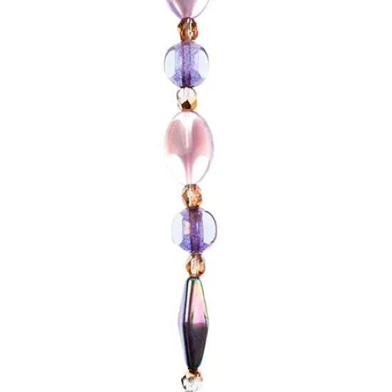 John Bead 7" Assorted Shape Czech Glass Bead Strand Purple Lavender {1}