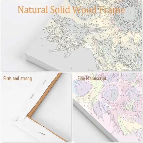 Paint by Numbers Kit for Adults Framed,Flowers Paint by Number for Adults,Adults' Paint-by-Number Kits on Canvas with Wooden Easel for Home Wall Decor 12X16 Inch {5}