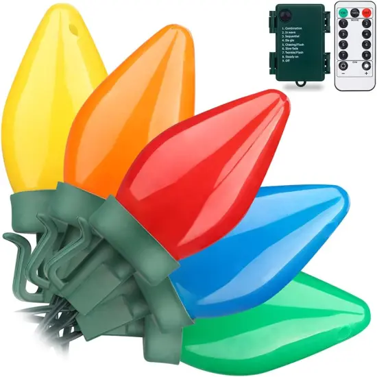 C7 Bulbs Christmas String Lights {1}