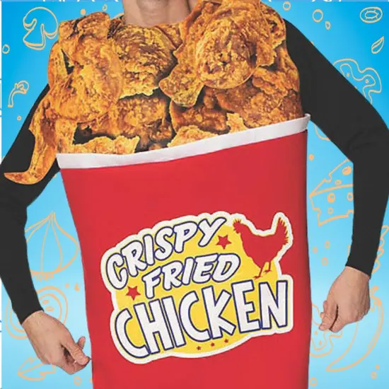 Bucket of Fried Chicken Costume Funny Food Tunic Photo Print Halloween Party Outfit {5}