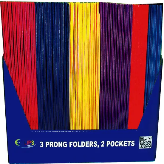 Paper Pocket Folders w/ Fastener, 2 Pockets &ndash; 100 Count {1}