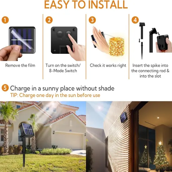 4 Pack Solar String Lights for Outside {4}