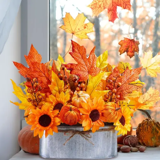 Fall Floral Arrangement Table Centerpiece {4}