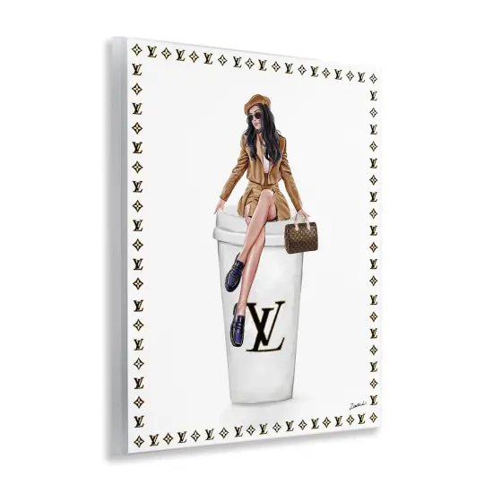 Stupell Industries Fashionable Female & Coffee Wall Plaque, design by Ziwei Li {3}