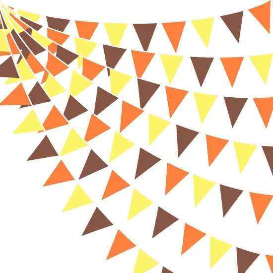 32Ft Orange Yellow Brown Fall Pennant Banner (pinkblume) {1}