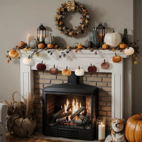 Fall Pumpkins Garland Halloween Faux (Brown Series) {3}